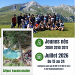 Projet Naturaconnexion : Séjour du 15 au 24 juillet pour les Jeunes nés en 2009 – 2010 – 2011